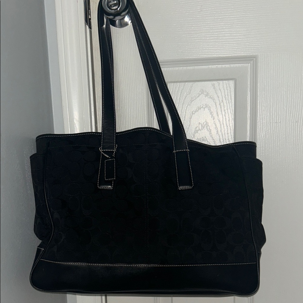 Coach Black Signature Tote Bag